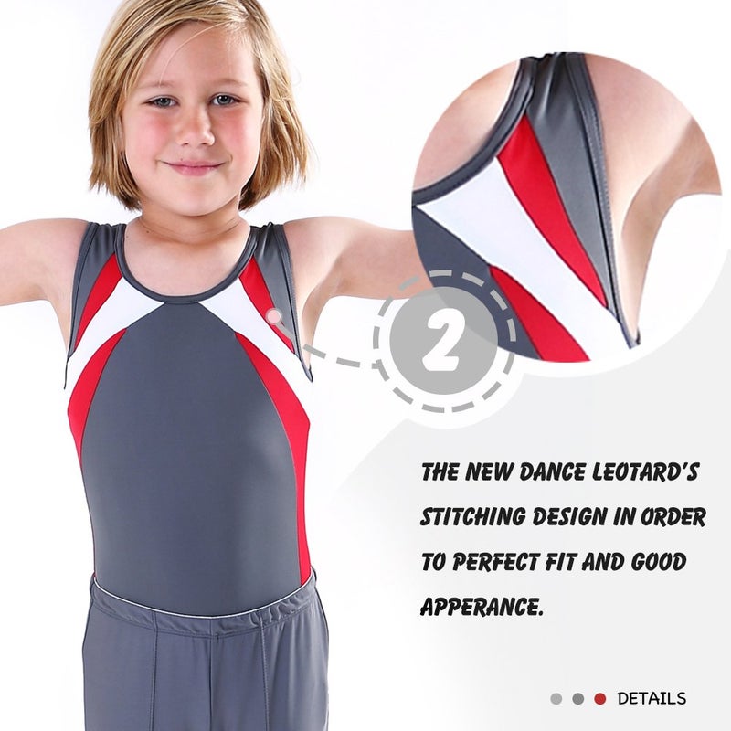 NEW DANCE Boy's Gymnastics Leotard Toddler Ballet Dance Practice Atheletic Competition Training Tank Gray,SC - Image 4
